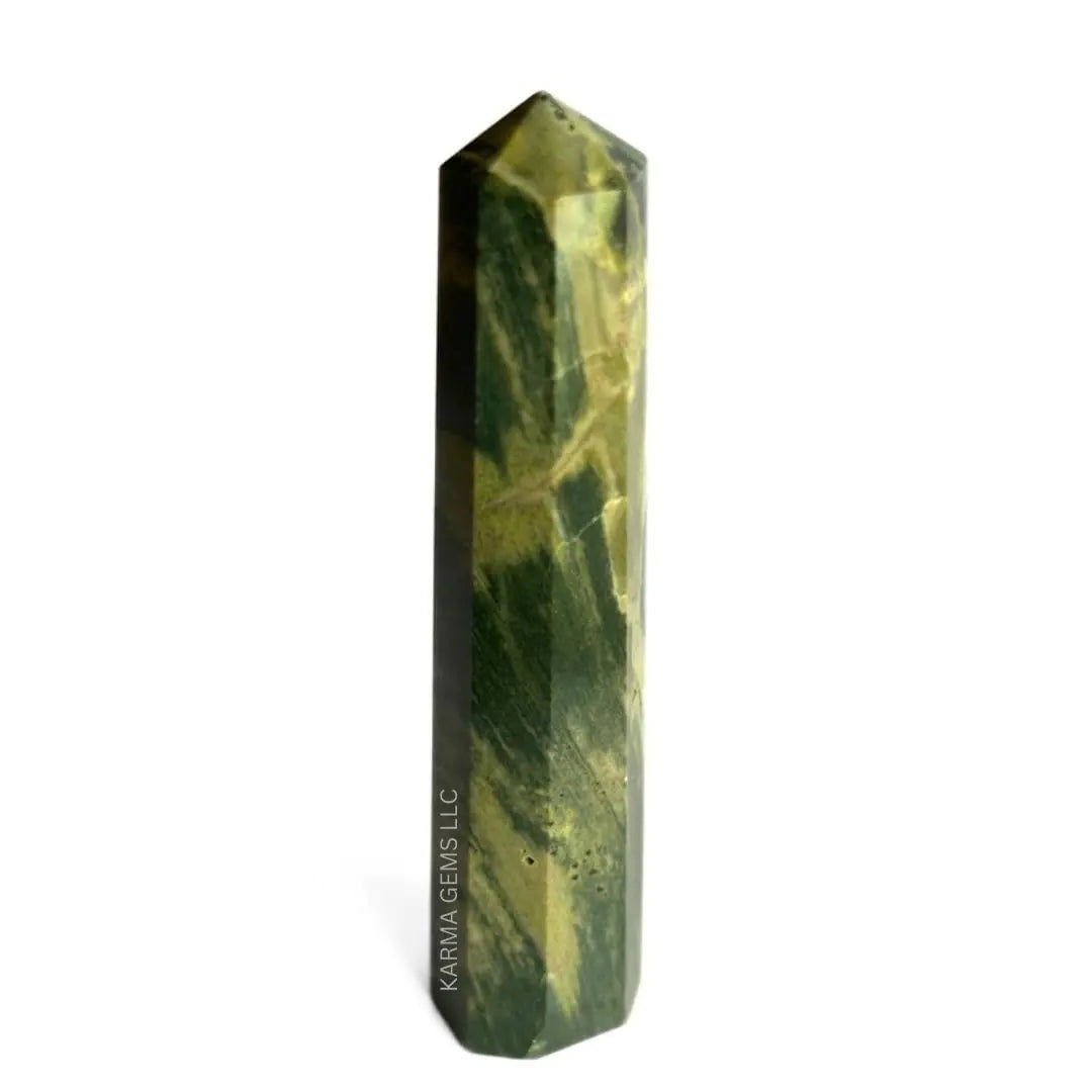 Crocodile Jasper 3-4 Inch 8 Faceted Crystal Towers Natural Healing Obelisk Reiki Healing Single Point Reiki Chakra Meditation Therapy Crystal Wands Crystal Points Karmas Gems