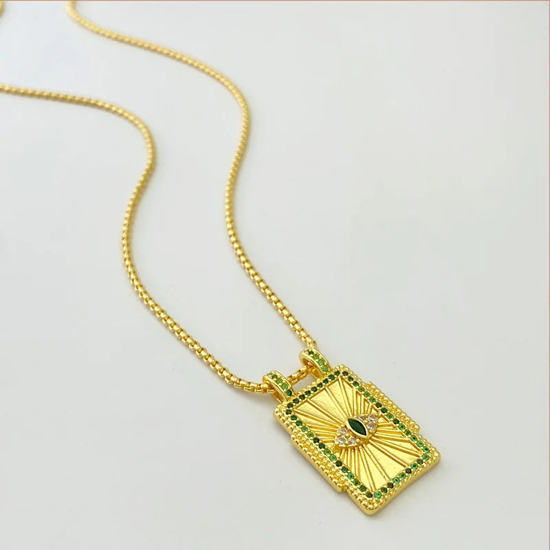 Gilded Tarot Card Pendant Necklace | Gold Major Arcana Charm | Spiritual Jewelry Gift | Mystical Fortune Teller Accessory