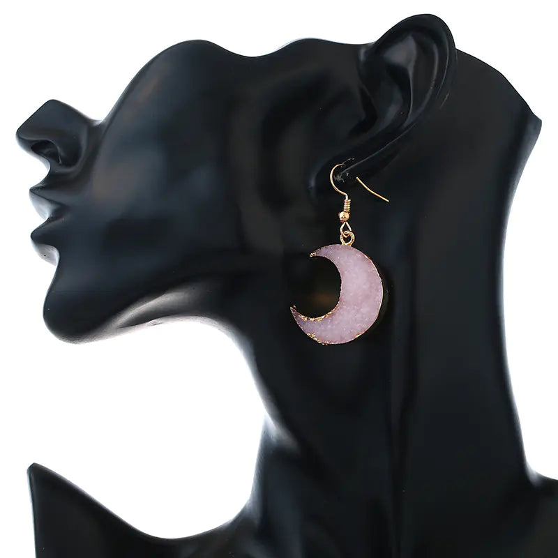 Crescent Moon Drop Earrings