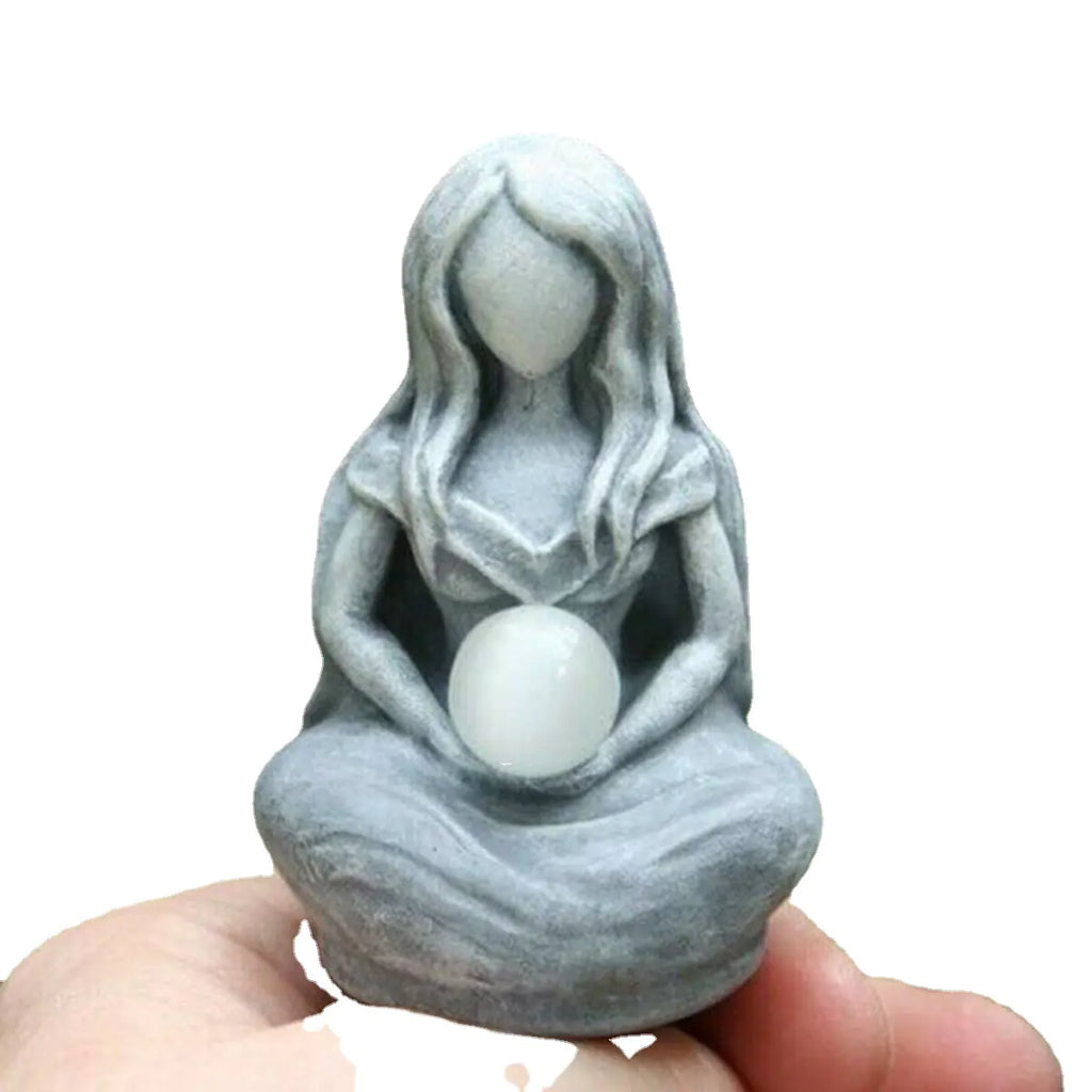 Moon Goddess Resin Statue — 8cm Divine Feminine Altar Figurine