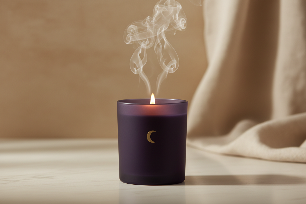 New Moon Ritual Candle — Violet Smoke