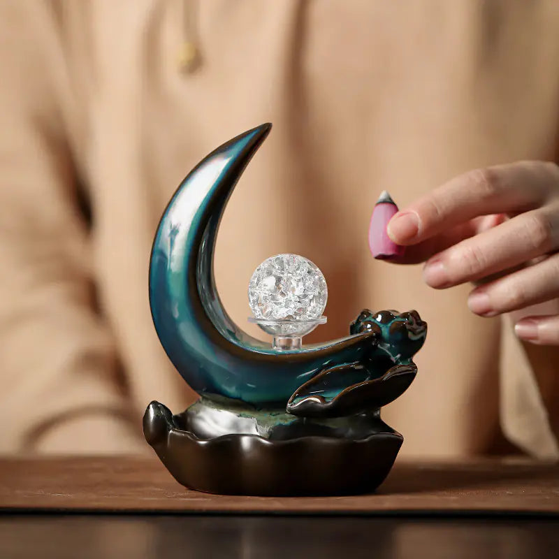 Incense Burner with Moon Design for Home Decor
