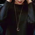 Amber Crescent Moon Necklace