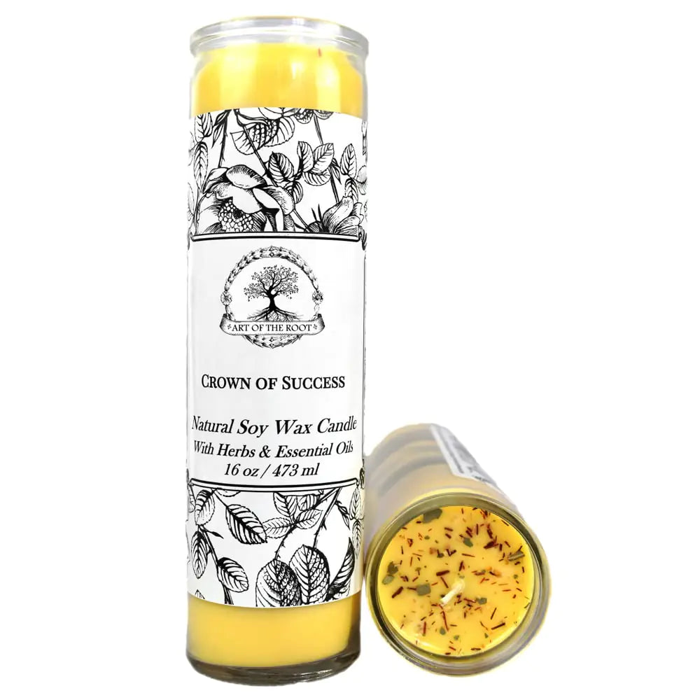 Crown of Success 7-Day Soy Ritual Candle — Herbal Prosperity Blend