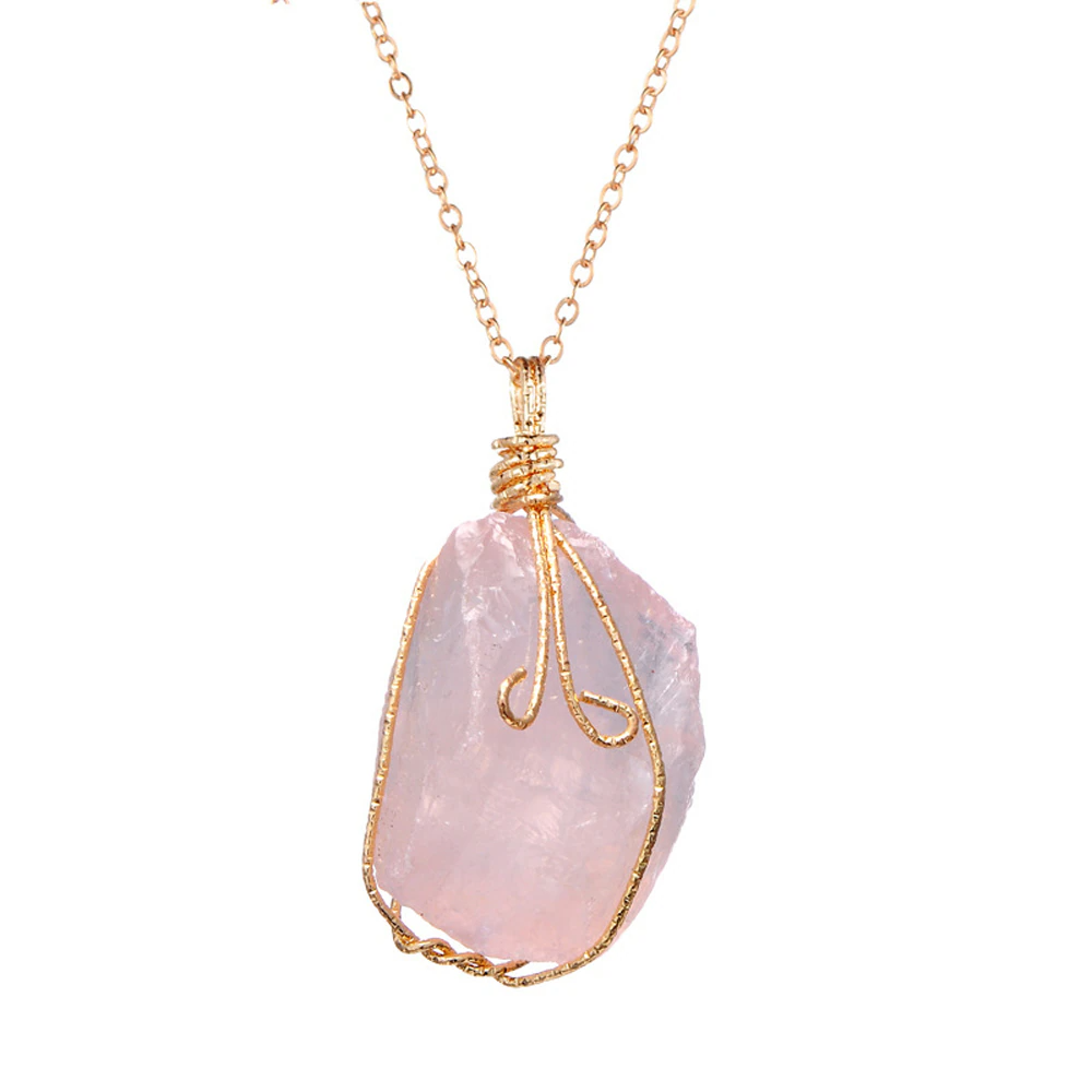 Raw Crystal Chakra Pendant Necklace