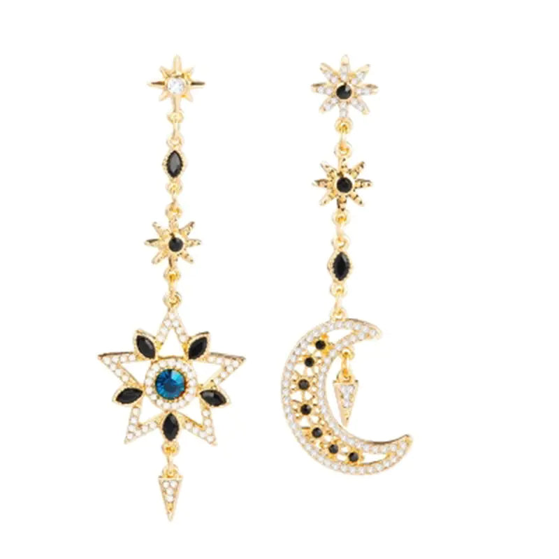 Mismatched Star & Moon Earrings