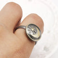 Vintage Bronze Star and Moon Ring