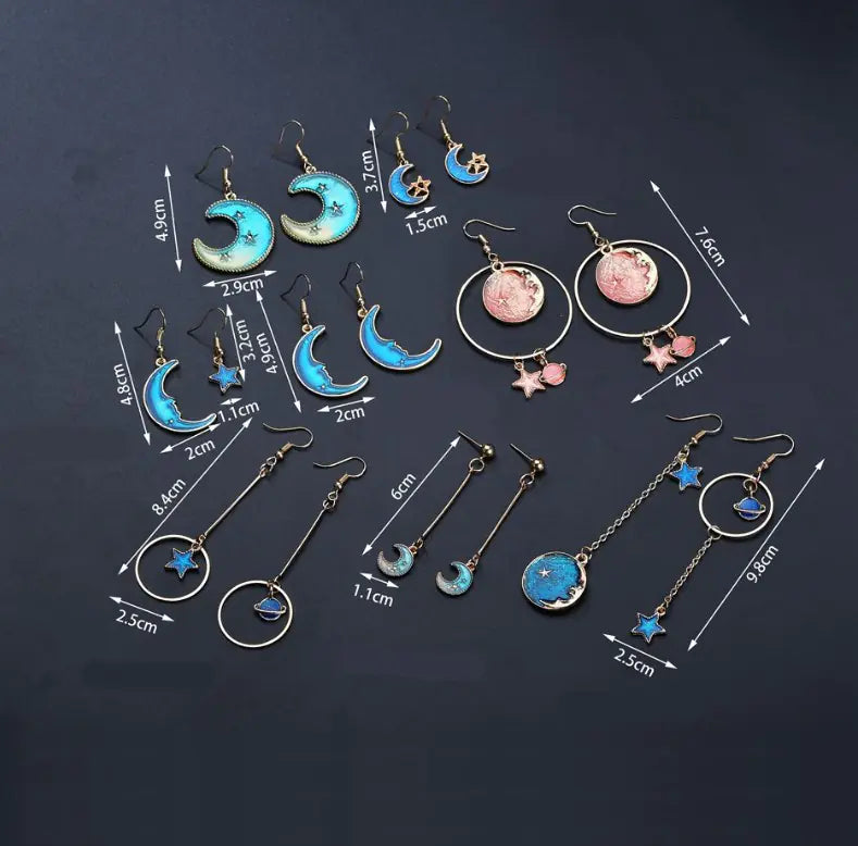Starry Sky Planet Earrings