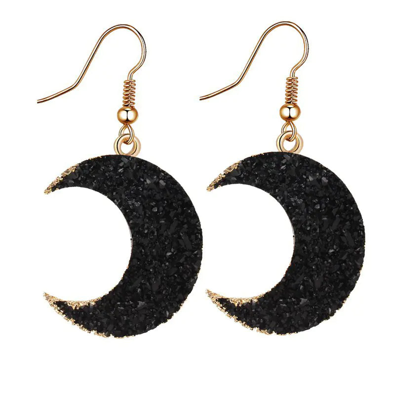 Crescent Moon Drop Earrings
