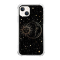 Celestial Sun & Moon iPhone 13 Mini Case | Mystical Black Aesthetic Phone Cover | Spiritual Hippie Cosmic Design | Protective TPU Case