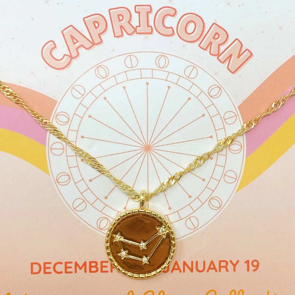 Zodiac Constellation Necklace | Gold-Plated Astrology Pendant | All 12 Signs Available | Celestial Jewelry