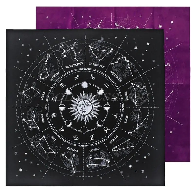 Astrology Tarot Reading Cloth — Zodiac Spread Mat for Love & Career Guidance