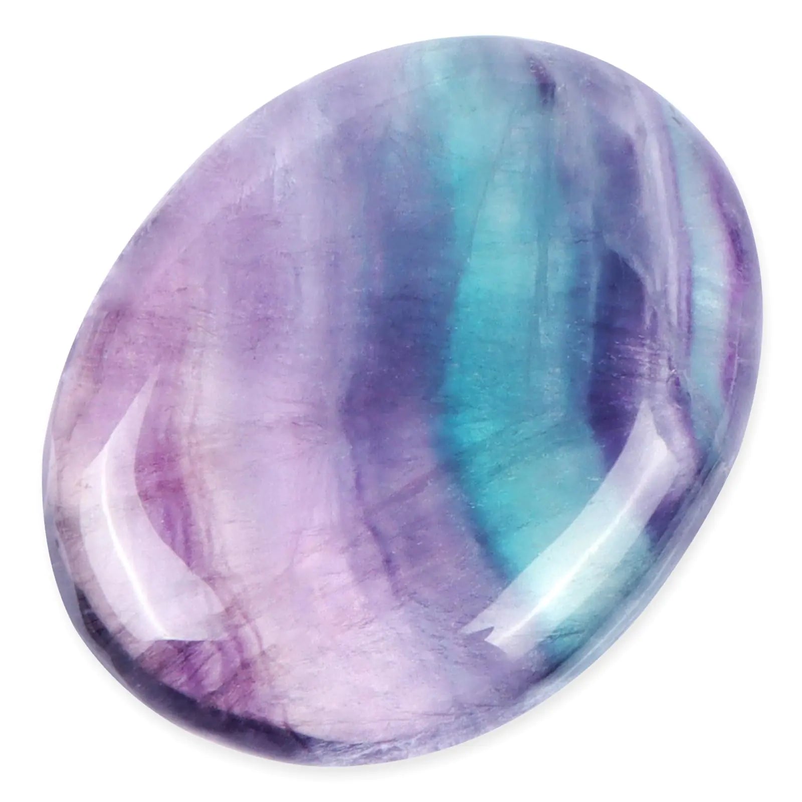 Rainbow Fluorite Palm Stone | Polished Thumb Worry Crystal | Anxiety Relief & Focus | Chakra Healing | Genius Stone | Meditation Gift