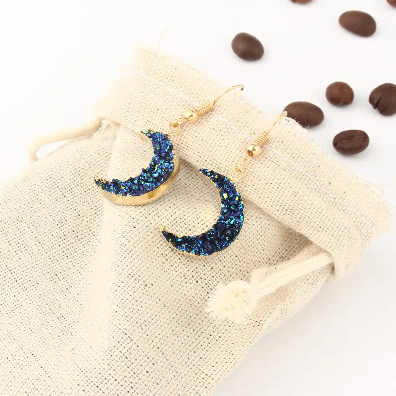 Crescent Moon Resin Earrings
