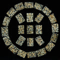 BEZAVO Dalmatian Jasper Rune Stones Set with Engraved Elder Futhark Alphabet Natural Crystal Runes Stones Reiki Healing Chakra Meditation Divination Norse Pagan Gemstone Runes in Brick Shape