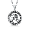 Leo Zodiac Constellation Necklace Silver | Stainless Steel Astrology Pendant | Horoscope Medallion Jewelry | Spiritual Birthday Gift July August