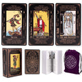 Beginner Tarot Cards with Meanings | 78 Card Black Deck with Guidebook | Learning Tarot Made Easy | Minimalist Design with Storage Bag