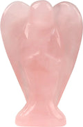 Rose Quartz Angel 1.5" Decor Healing Crystals Spiritual Protection Guardian Statue Polished Natural Stone Sculpture Statue Hand Carved Figurines Meditation Women Men Gift