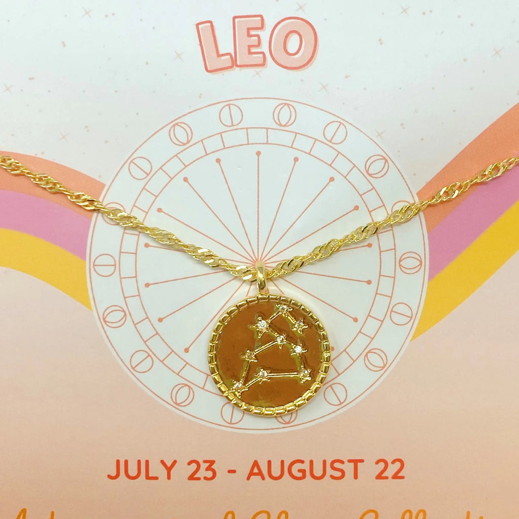 Zodiac Constellation Necklace | Gold-Plated Astrology Pendant | All 12 Signs Available | Celestial Jewelry