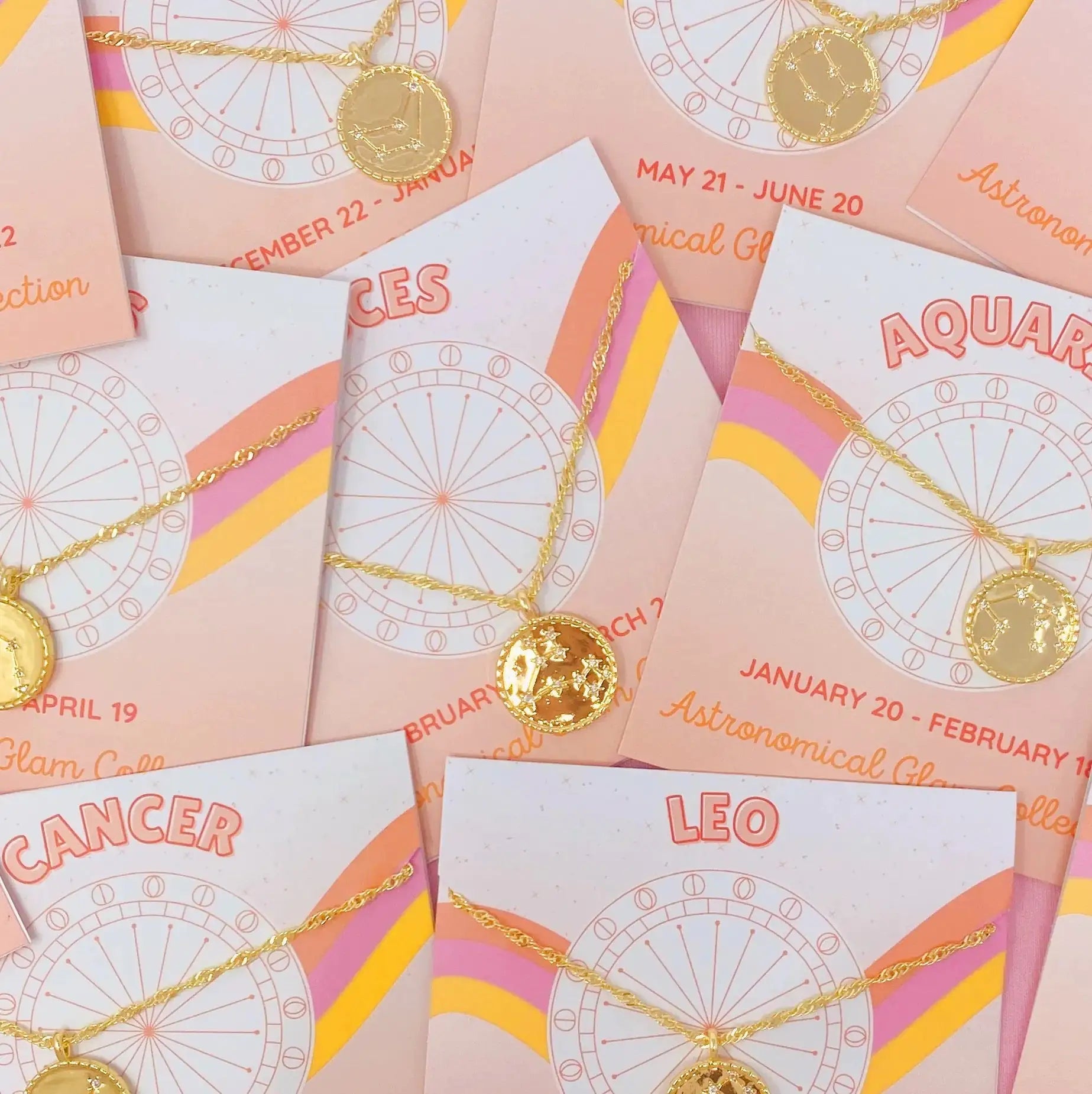 Zodiac Constellation Necklace | Gold-Plated Astrology Pendant | All 12 Signs Available | Celestial Jewelry