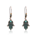 Hamsa Hand Evil Eye Dangle Earrings | Bohemian Hand of Fatima Jewelry | Spiritual Protection Earrings | Boho Gypsy Style | Gift for Her