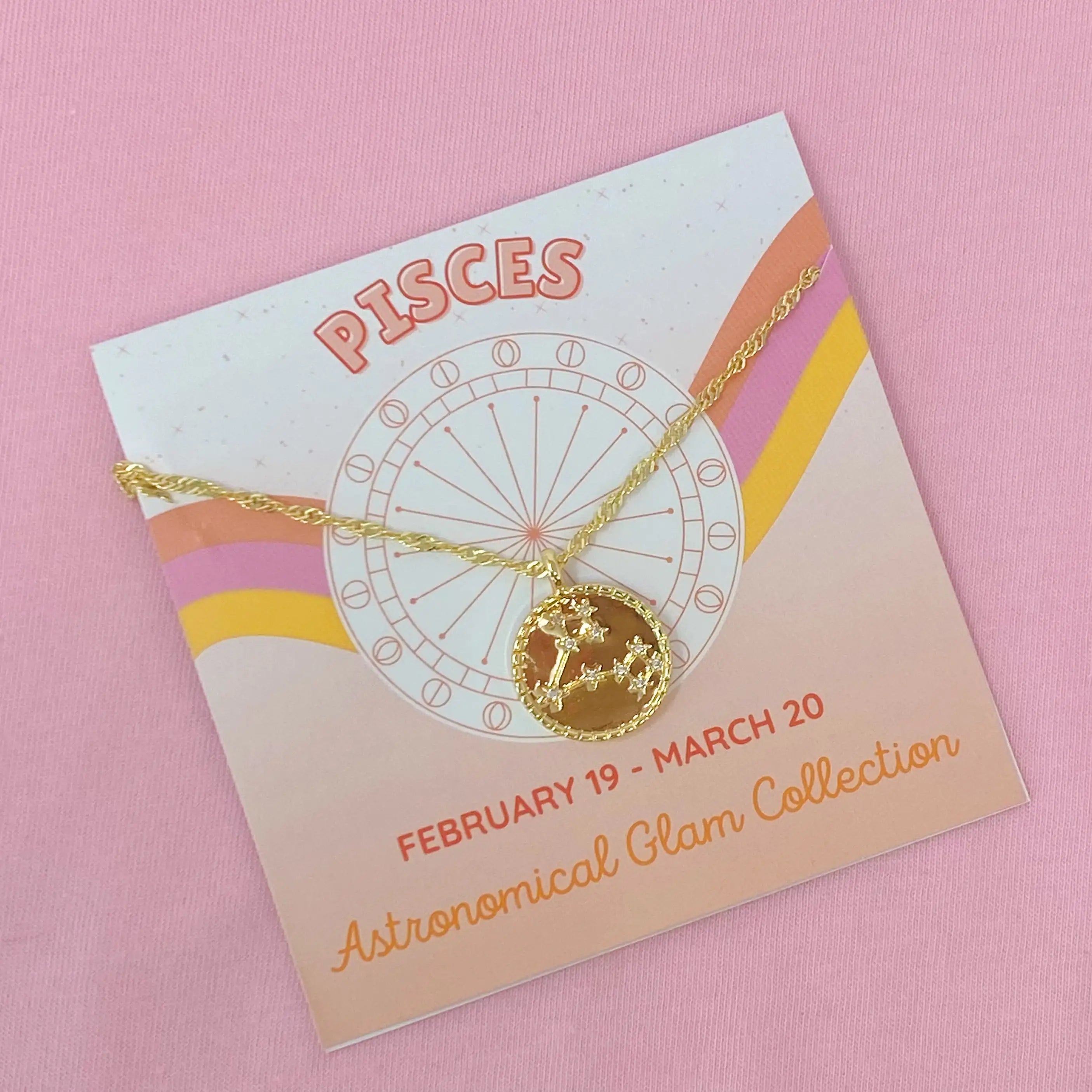 Zodiac Constellation Necklace | Gold-Plated Astrology Pendant | All 12 Signs Available | Celestial Jewelry