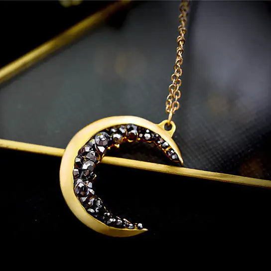 Amber Crescent Moon Necklace