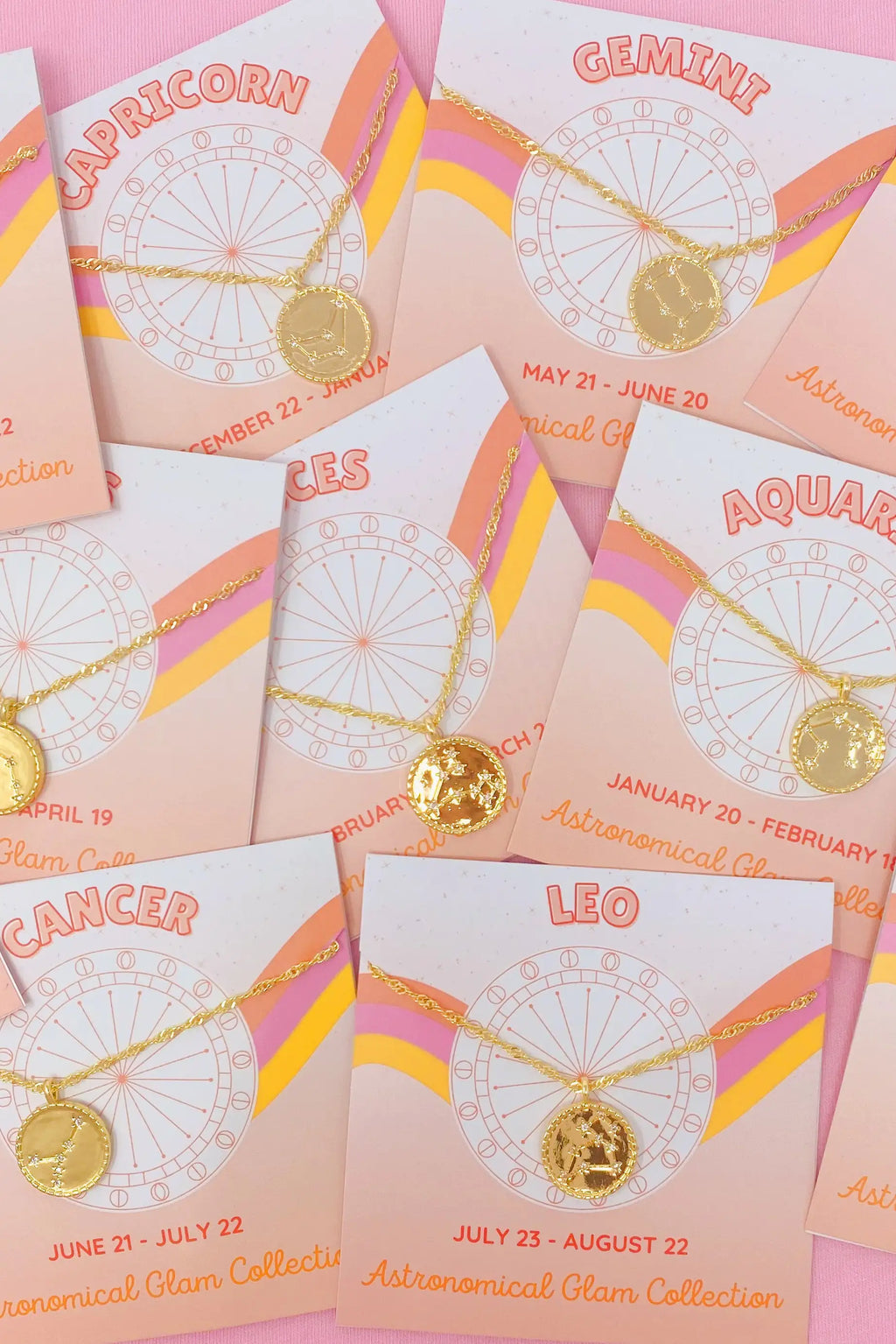 Zodiac Constellation Necklace | Gold-Plated Astrology Pendant | All 12 Signs Available | Celestial Jewelry