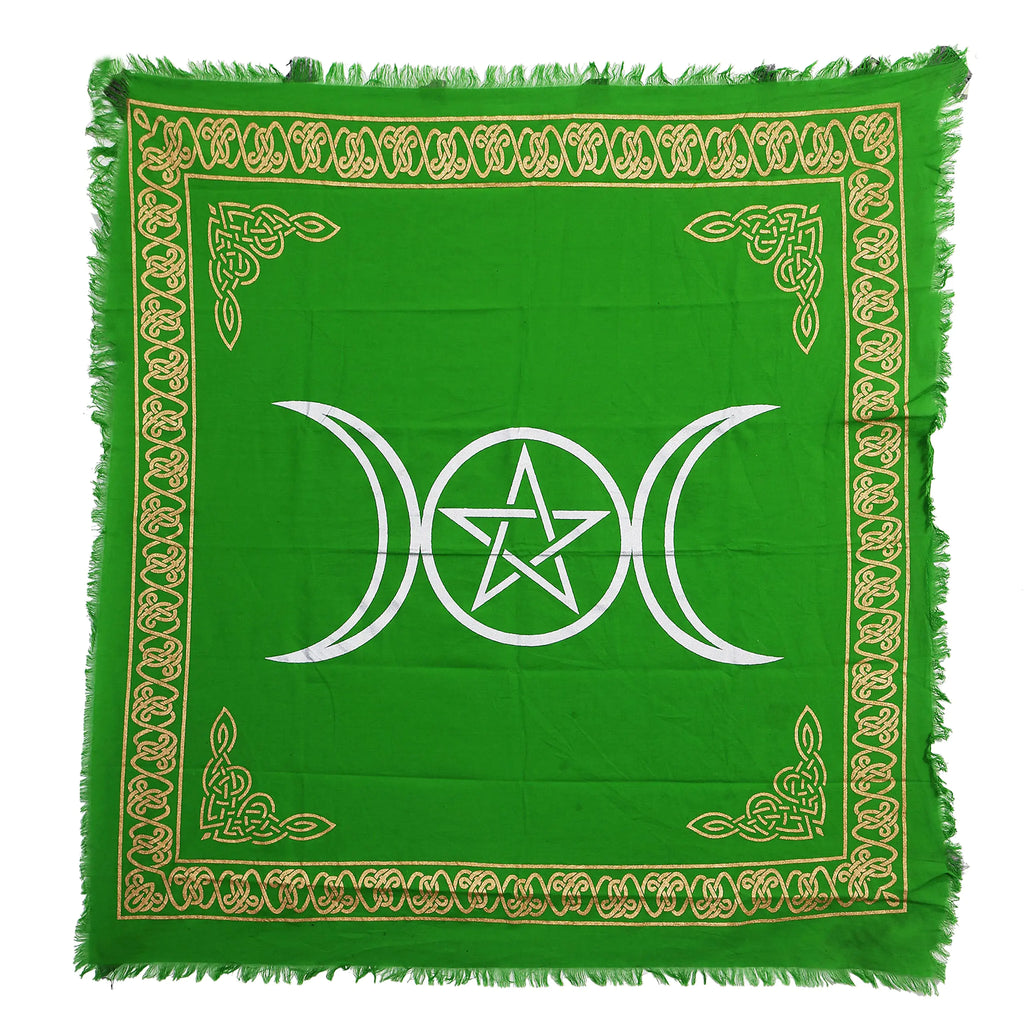 Triple Goddess Pentagram Altar Cloth