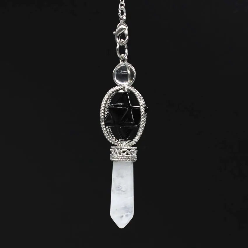 Rotating Merkaba Crystal Pendant | Sacred Geometry Energy Necklace | Natural Gemstone Healing Jewelry