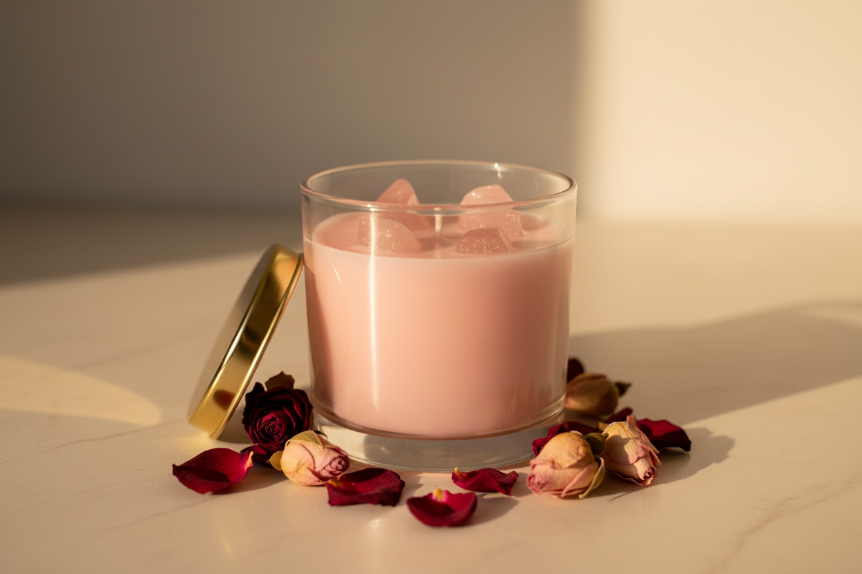 Heart Path Ritual Candle — Rose Pink Amber