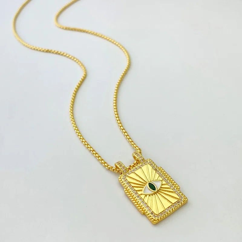 Gilded Tarot Card Pendant Necklace | Gold Major Arcana Charm | Spiritual Jewelry Gift | Mystical Fortune Teller Accessory