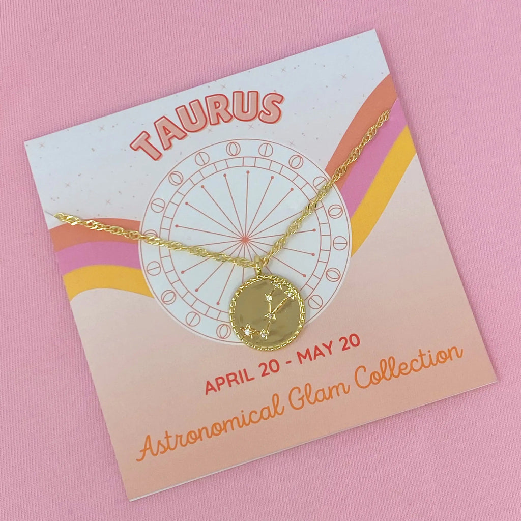 Zodiac Constellation Necklace | Gold-Plated Astrology Pendant | All 12 Signs Available | Celestial Jewelry