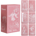 Pink Tarot Cards Deck with Guidebook | 78 Card Beginner Set | Includes Velvet Pouch | Rider Waite Style | Divination Oracle Cards | Spiritual Gift
