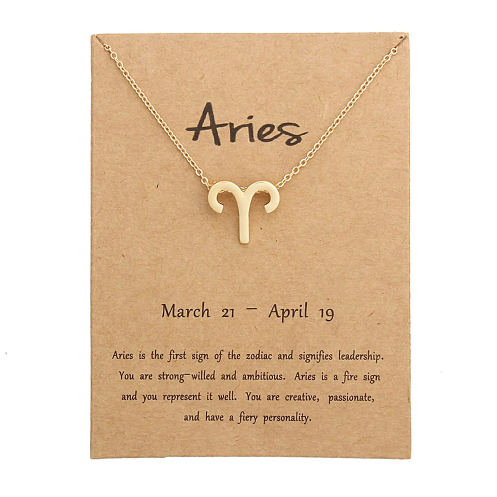 Zodiac Constellation Necklace | Silver Plated Horoscope Pendant | Astrology Birthday Gift for Her | All 12 Signs with Message Card