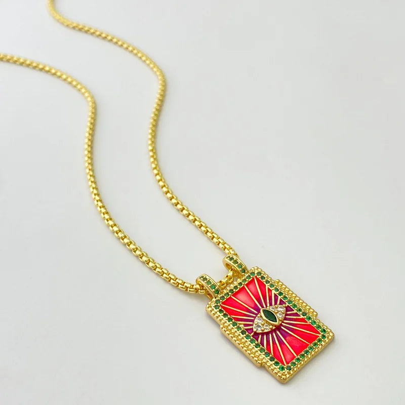 Gilded Tarot Card Pendant Necklace | Gold Major Arcana Charm | Spiritual Jewelry Gift | Mystical Fortune Teller Accessory