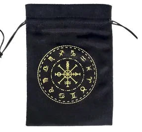 Velvet Tarot Card Bag — Valknut Norse Symbol Drawstring Pouch