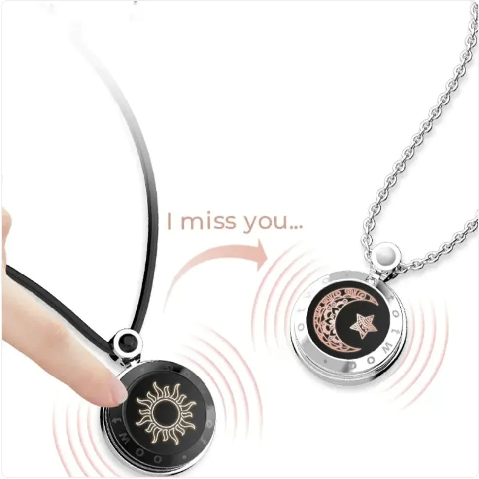 Sun & Moon Agate Pendant Couple Necklace