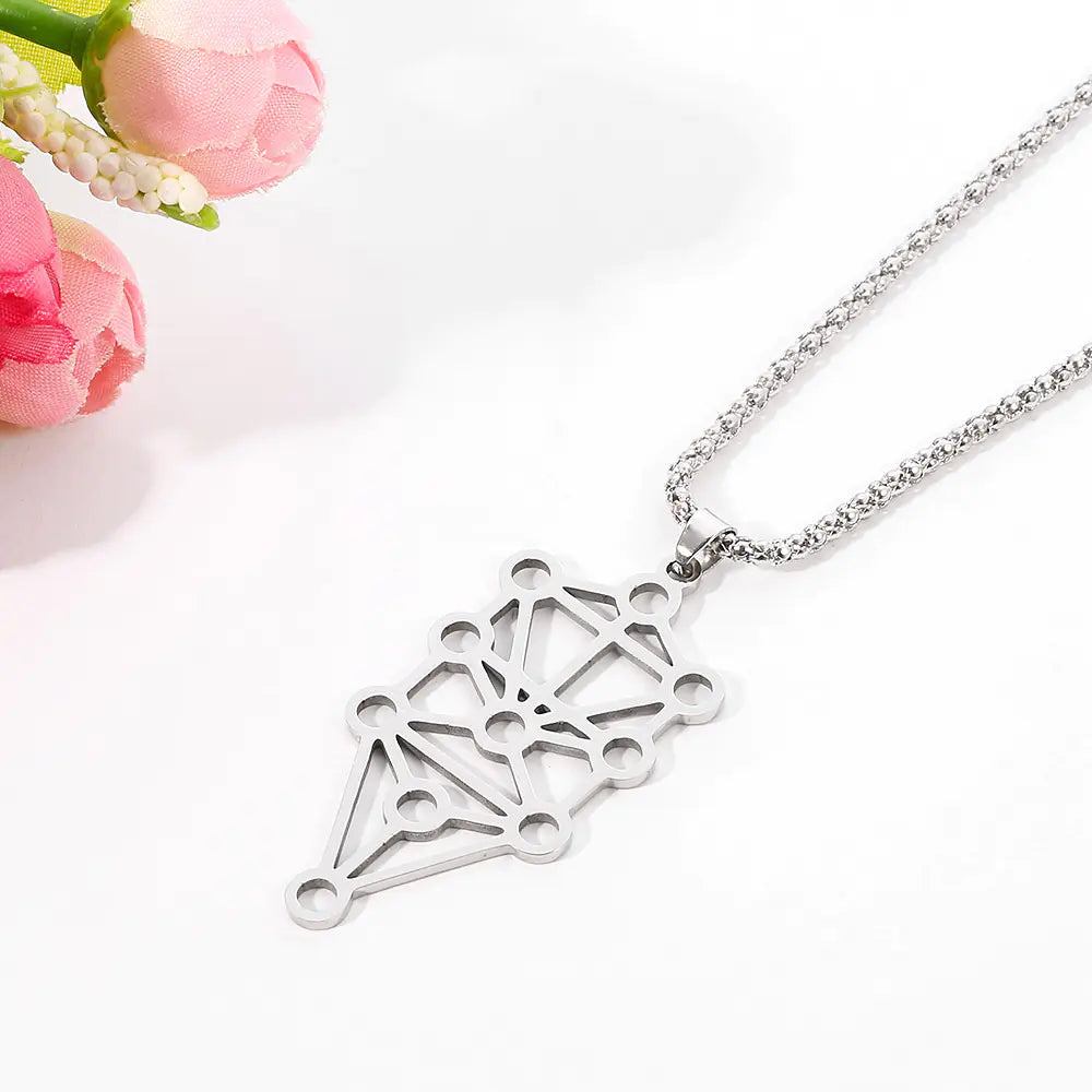 Chakra Pendulum Necklace | Stainless Steel Energy Pendant | Spiritual Dowsing Jewelry for Healing