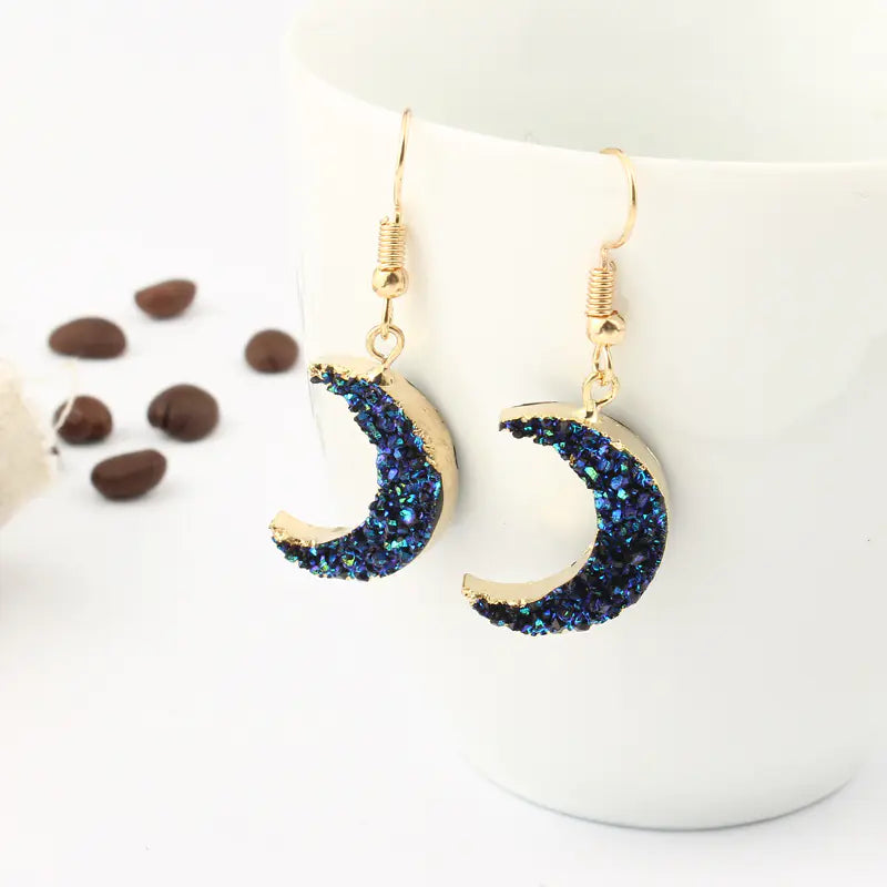 Crescent Moon Resin Earrings