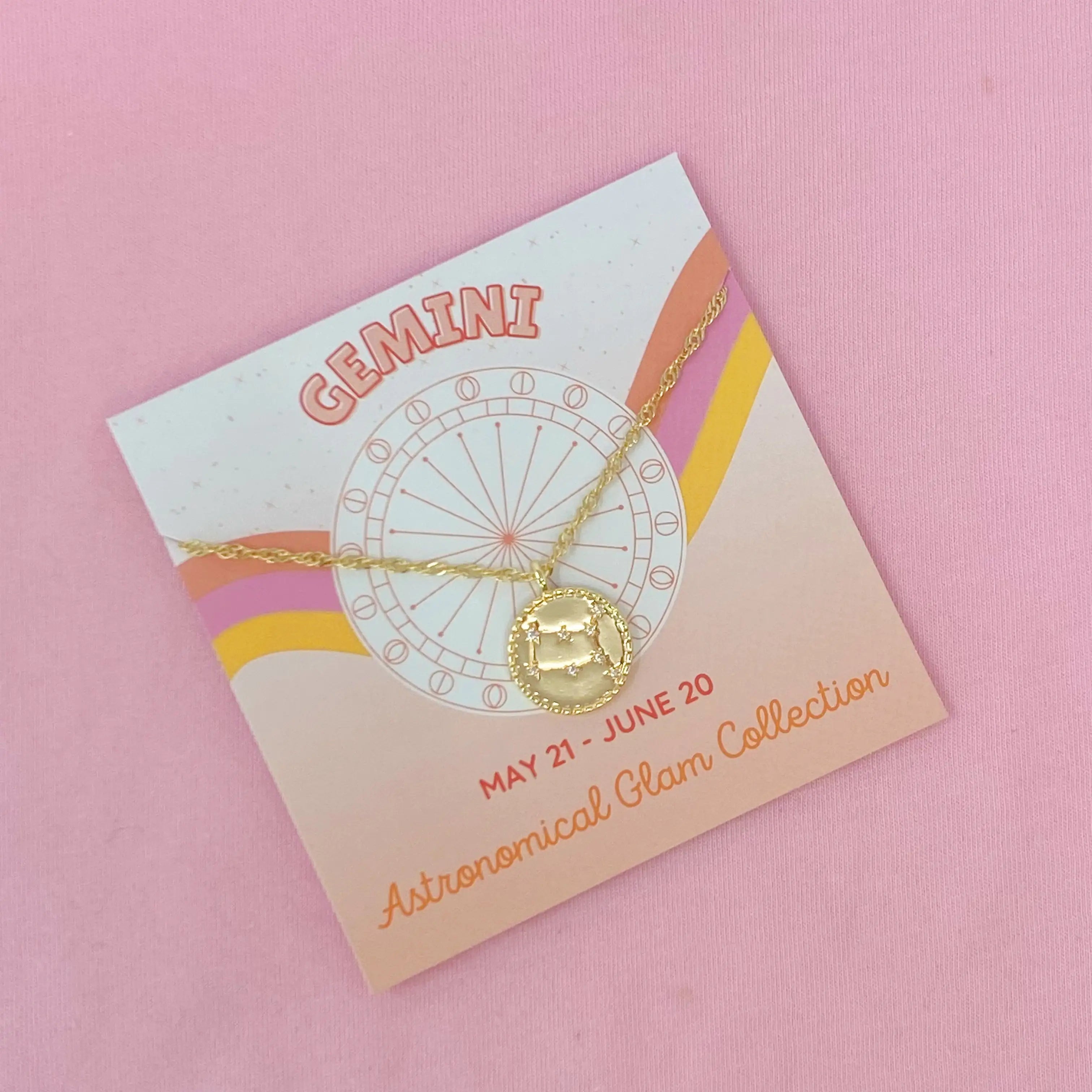 Zodiac Constellation Necklace | Gold-Plated Astrology Pendant | All 12 Signs Available | Celestial Jewelry