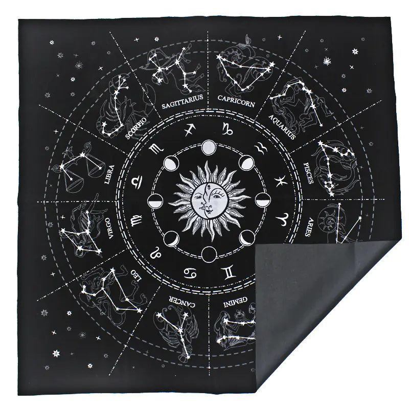Astrology Tarot Reading Cloth — Zodiac Spread Mat for Love & Career Guidance
