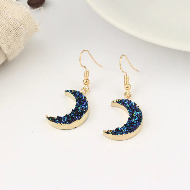 Crescent Moon Resin Earrings