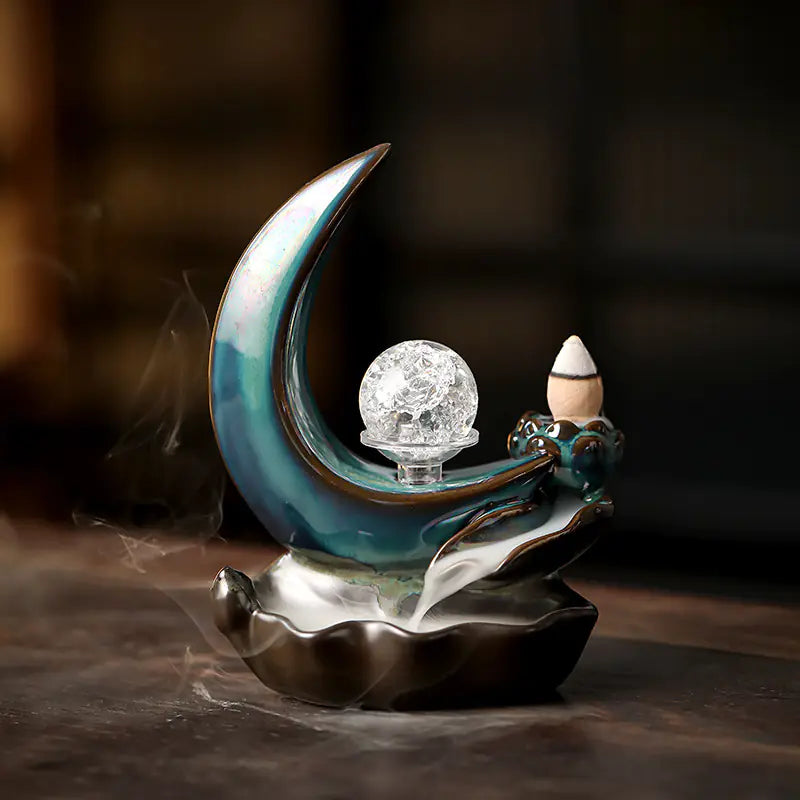 Incense Burner with Moon Design for Home Decor