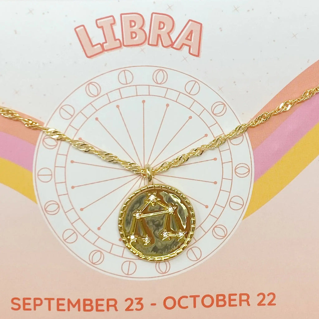 Zodiac Constellation Necklace | Gold-Plated Astrology Pendant | All 12 Signs Available | Celestial Jewelry